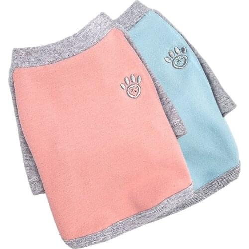 Dog Pet Shirt Vest 100% Cotton Cat Puppy Splice Pajamas T-Shirt 5 Sizes 2 Colours