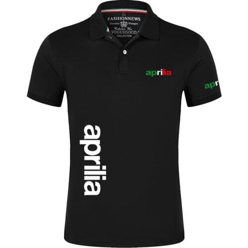 Motorcycle Aprilia 2021 Summer Mens Polo Casual Short Sleeves Solid Color Tshirt Man Classic Tops Outdoor Customize T-shirts