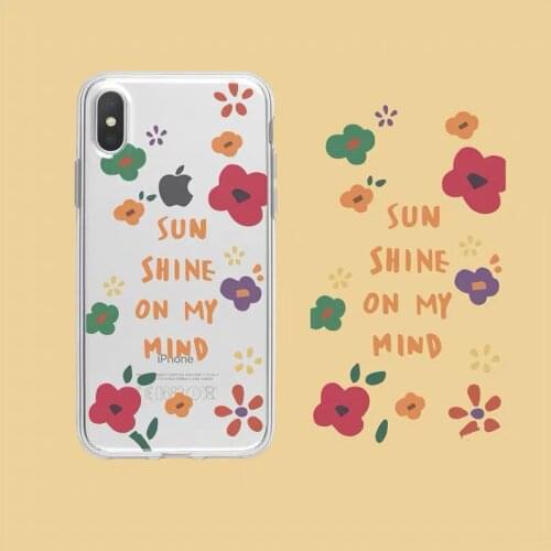 Korea girls cute summer flower clear Phone case for iPhone cover X XR XS max case silicon for coque iPhone 7 7 plus 6 6s 8 plus