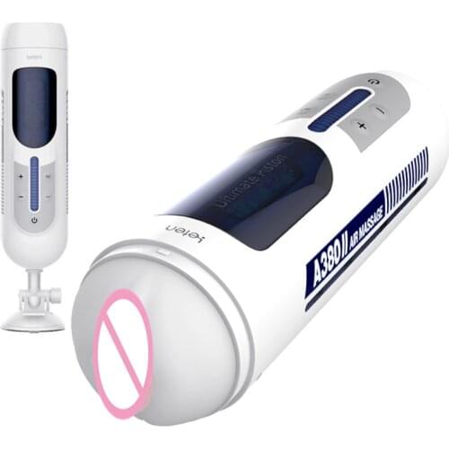 Flight Attendant Realistic Vagina Hand Free Male Masturbator Automatic Piston Telescopic Voice Penis Trainer Sex Toys For Men