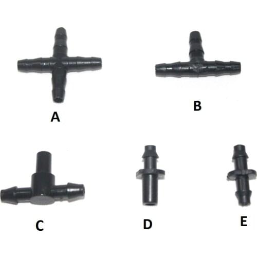 4/7MM Hose Connectors Accessories Tee Cross Flat Tee Single And Double Hook 1/4 Inch Drop Irrigation Connector Watering Tool