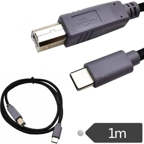 Type C to USB Type B Male Printing Cable Electronic Piano Cable Android Phone OTG Connection Smart Electric Piano Cable 1m/100cm