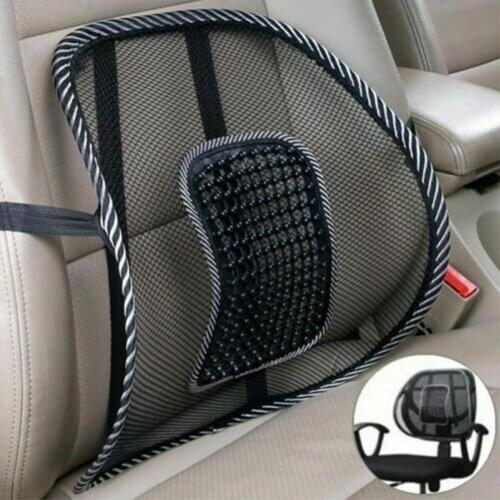 Universal Car BLACK Back Support Chair Massage Lumbar Support Waist Cushion Mesh Ventilate Cushion Pad For Car Interior Styling
