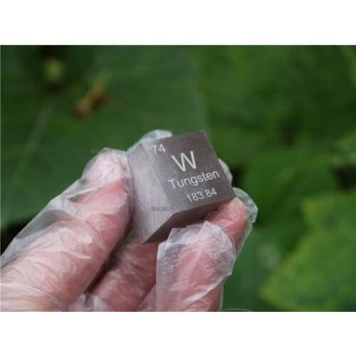 Tungsten metal in the periodic table- Cube Side length is one inch (25.4mm) and weight is about 318.25g 99.95
