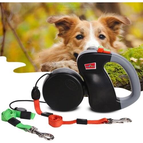 Retractable Lead Leash Double Tangle Dual Doggie 2 Dog 50 Pounds For Dog 2 Way