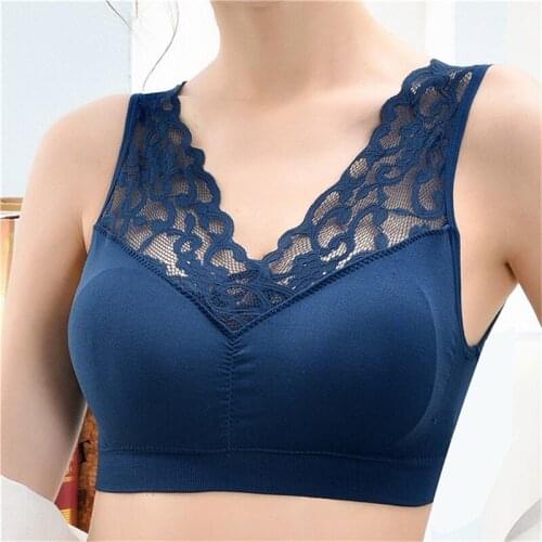 High Quality Ladies Elegant Seamless Bra Women Fashion Patchwork Lace Bras Solid Color Underwear For Female 4 Color
