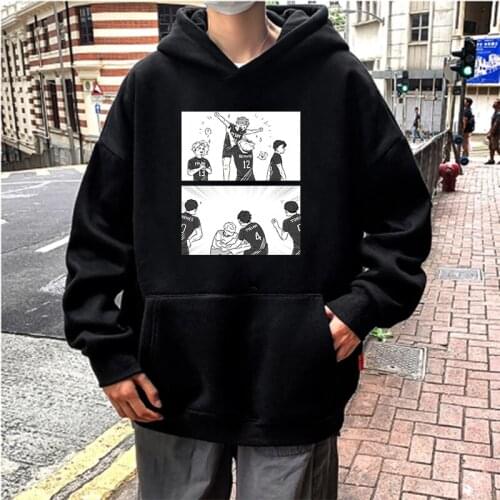 Harajuku Janpanese Anime Haikyuu Comics Hoodies Cartoon Bokuto Manga Shoyo Volleyball Streetwear Oversized Winter Fashion Hoodie