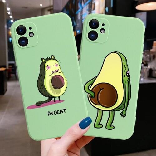 Funny Avocado Phone Case For iPhone 12 mini 11Pro Shockproof X XR XS Max 7 8Plus SE2020 Soft TPU Matte Silicone Cover