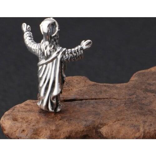 925 sterling silver vintage old Thai silver Jesus men and women small pendant