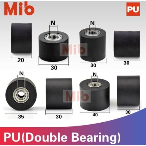 1pcs/lot 626 698 PU polyurethane plastic bag double plastic bag bearing guide pulley wheel nylon platen roller PU3030 5*6*7*8*10