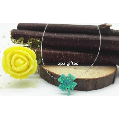 1pc/lot Hot sale opal Transparent Nylon Synthetic Opal Fatima Clover/Hamsa/pig Necklace Opalo Hamsa Necklace Many Shape Choose