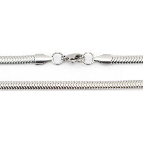 10pcs Popular 2x4mm 20'' Silver Stainless Steel flat snake Necklace Chain