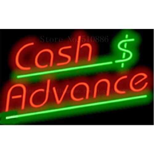 17*14" Cash Advance NEON SIGN REAL GLASS BEER BAR PUB LIGHT SIGNS store display Packing Garage Bulbs Business Advertising Lights