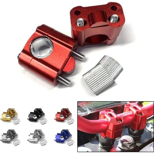 2 Pcs CNC 22mm 28mm Off road Motorcycle Bar Clamps Handlebar risers Adapter for 7/8" 1-1/8 Pit Dirt motorbike QC0208