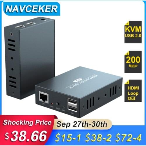 2020 HD HDMI KVM Extender Over TCP IP Support IR Network IP KVM Extender USB HDMI 150M Over UTP/STP RJ45 KVM Extender CAT5 CAT6