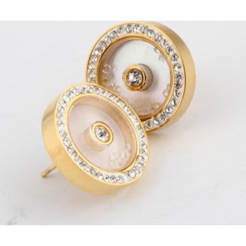 2021 Sale Fashion jewelry Female Crystal from Austrian Natural Shell Inlaid Zircon Titanium Steel Earrings Fit Women For Party