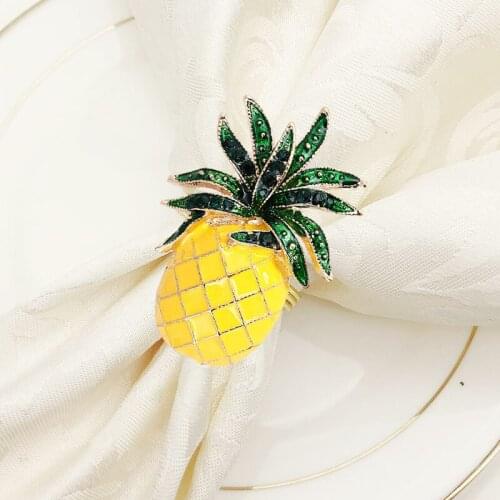30pcs Western food hotel table set zinc alloy pineapple napkin buckle tropical fruit napkin ring folding flower mouth cloth ring
