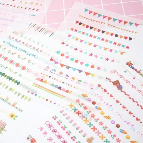 5PCS New Lovely Segmenting Line Diary Decorative Planner Stickers DIY Diary Scrapbooking Phone Index Seal Stickers