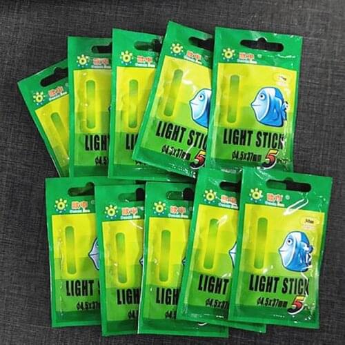 50Pcs Fishing Float Fluorescent Lightstick Light Night Float Rod Glow In Dark Stick Fishing Accessories 4.5*37mm Fishing Tool