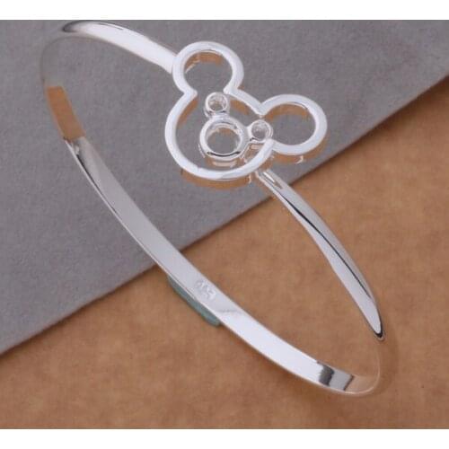 AB044 Wholesale Free Shipping Bangle, Hot Sale Silver Plated Fashion Jewelry Mikey /achaitoa Aitajaaa