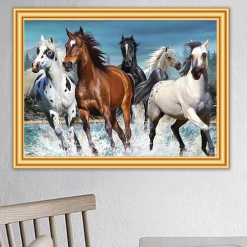 5D DIY Diamond Painting Animals Horse Cross Stitch Kit Full Square Round Drill Embroidery Diamond Mosaic Picture Home Decoration