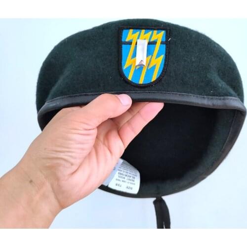 United States US Army 12th Special Forces Group Wool Green Beret FIRST LIEUTENANT OFFICER RANK INSIGNIA Military Hat 1961~1994
