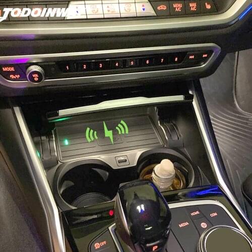 Car wireless charger mount phone stand for BMW 3 Series G20 G28 2019 2020 drink holder for iphone 11 qi fast charging bracket