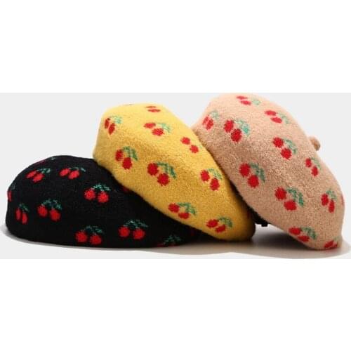 Hot Sell 2021 Cheap Fashion New Women Wool Solid Color Beret Female Bonnet Caps Winter All Matched Warm Walking Hat Cap