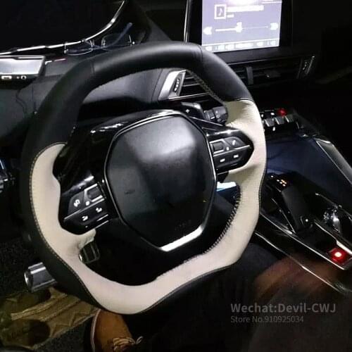 Hand-stitched Black Leather Steering Wheel Cover for Peugeot 206 2007-2009 207 Citroen C2 hight quality Car Grip Cover