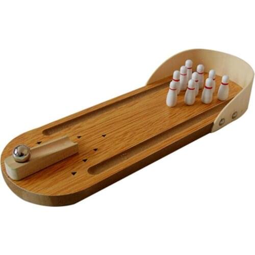 Wooden Mini Bowling Parent-child Interactive Board Game Children Board Game Toy Ball Game Puzzle Strategy Game