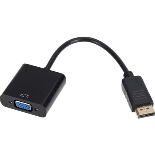 DisplayPort DP to VGA Adapter Cable Male to Female Converter for PC Computer Laptop HDTV Monitor Projector