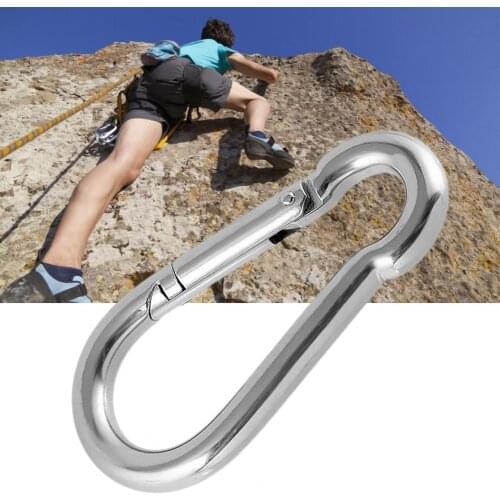 Climbing Carabiner Quickdraws Portable Stainless Steel Iron Heavy Duty Caribeaners Outdoor Backpack Key Ring Holder