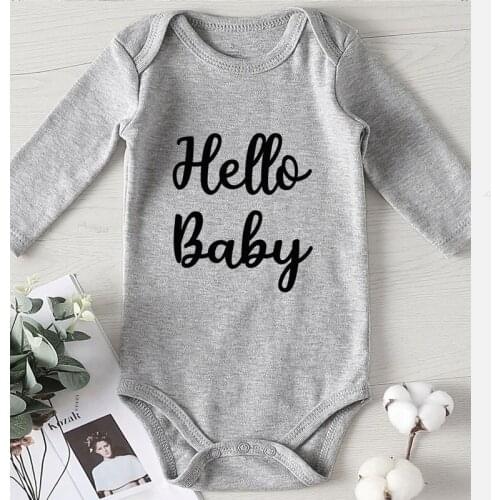 Jumpsuit Kids Autumn Newborn Boys Winter Clothing Hello Baby Clothes Printed Kids Summer Clothes Girl Infant Bodysuits