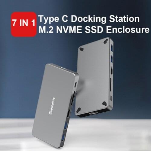7 In 1 Type C Hub With Ssd Slot For M.2 Nvme Enclosure 7 Ports Usb C Hub For Laptop