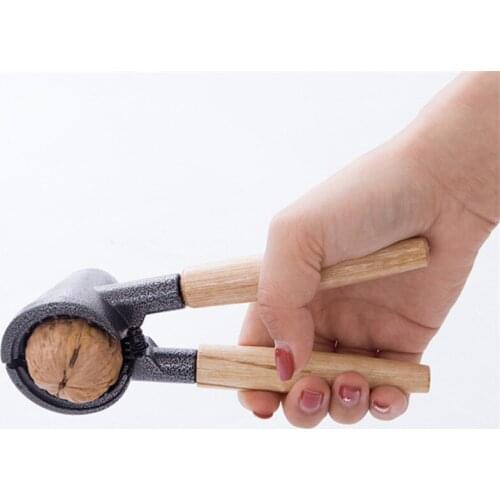 Creative Nutcracker Sheller with Wood Handle Walnut Pecan Cracker Kitchen Tools Household Nut Clip Clamp Small Hazelnut Pliers