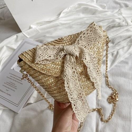 Small Summer Beach Straw Rattan Bucket Crossbody Shoulder Bags 2021 Luxury Brand Fashion Travel Ladies Handbags and Purses