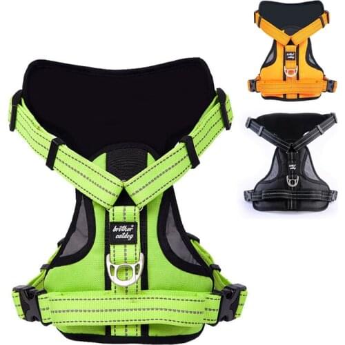 Nylon Reflective Large Dog Harness Strong Pet Training Walk Out Pet Harness Vest Big Dog Leash Collars Set Soft Dog Harness 35