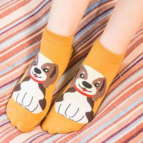 Spring Summer New Fashion Cute Animal Cotton Summer Women Short Soft Kawaii Comfortable Socks Cotton Socks Boat Dog Casual P3Q5