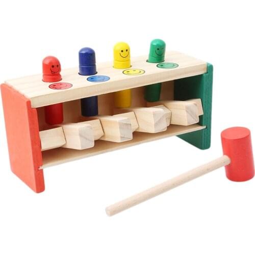 New Wooden Toys Enlightenment Percussion Toy Wooden Beat Trapeze Classic Educational Toys Children Baby Noise Maker Play