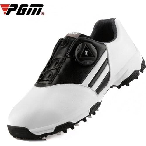 PGM Childrens Breathable Golf Shoes Waterproof Training Soft Sneakers Boys Knob Buckle Non-slip Spikes Shoes D0847