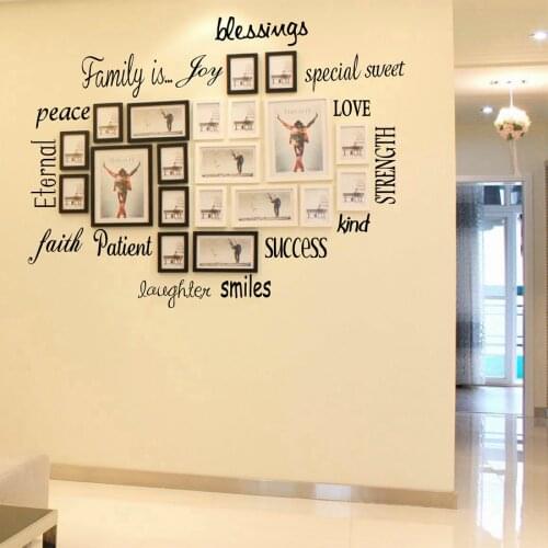FAMILY IS,blessing,Peace ...16 Lettering Words Vinyl Wall Art Quotes Sticker Home Wall Decals Decor Free Shipping