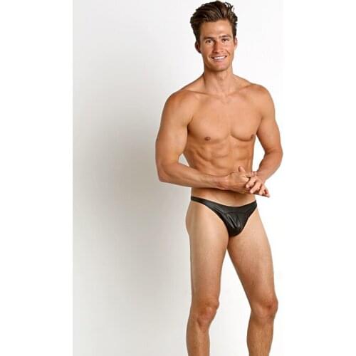 Mens imitation leather three-dimensional thong U protruding underwear stage bar SHOW field sexy underwear underwear T pants