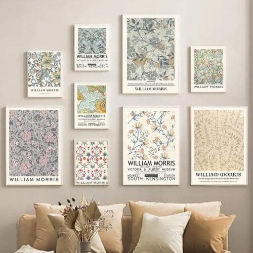 William Morris Vintage Flower Boho Abstract Wall Art Canvas Painting Nordic Posters And Prints Wall Pictures Living Room Decor