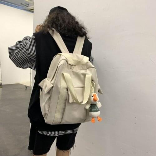 Women Waterproof Nylon Backpack Student Cute School Bag Kawaii Girl Backpack Laptop Female Fashion Book Bag Buckle Ladies Travel