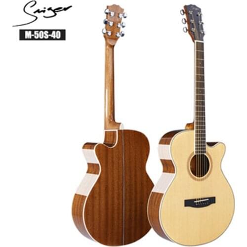 40/41inch High Quality Guitar 6 String Top Spruce Solid Wood Guitar High gloss Solid Top GuitarAGT148