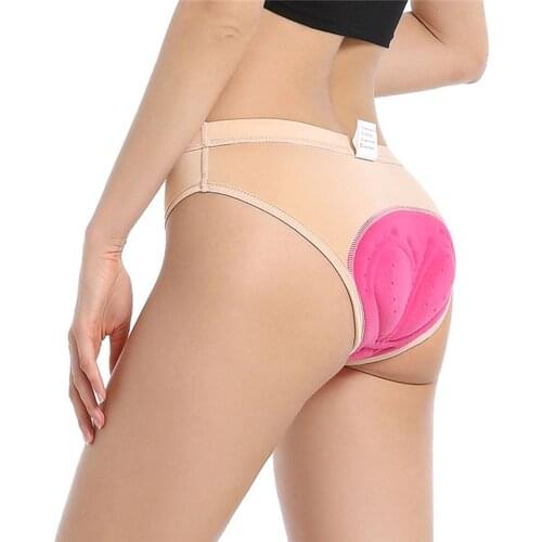 Women Cycling Breathable Shorts 3D Gel Padded Underwear Bicycle Road Bike MTB Shorts Riding Downhill Shorts S-2XL Cream-colored