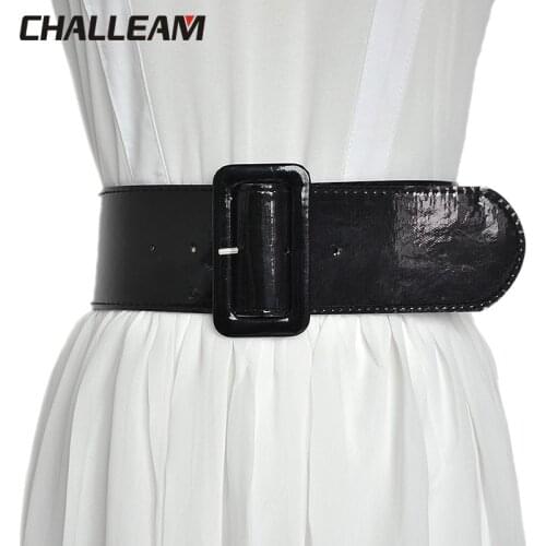 Fashion Womens Wide Belt Womens Wild Pin Buckle Faux Leather Lightweight Small Waist Seal x220