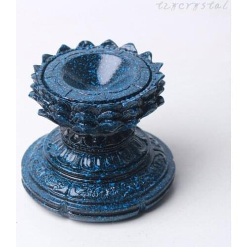 1pc Blue Resin Lotus Shape Crystal Ball Base Fashion Healing Decoration
