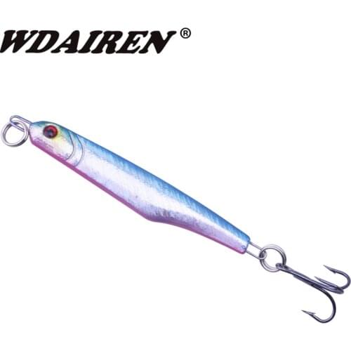 1Pc Slow Pitch Jigging Fishing Lure 6.5cm 16g Lead Metal Vertical Fishing Jig spinner bait Treble Hook hard lures Fishing Tackle