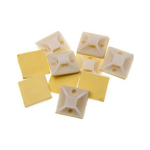 100pcs/lot 25*25MM White Color Nylon CABLE TIE MOUNTING BASE Clamp MOUNTS WIRE TIES ZIP MOUNT BASE